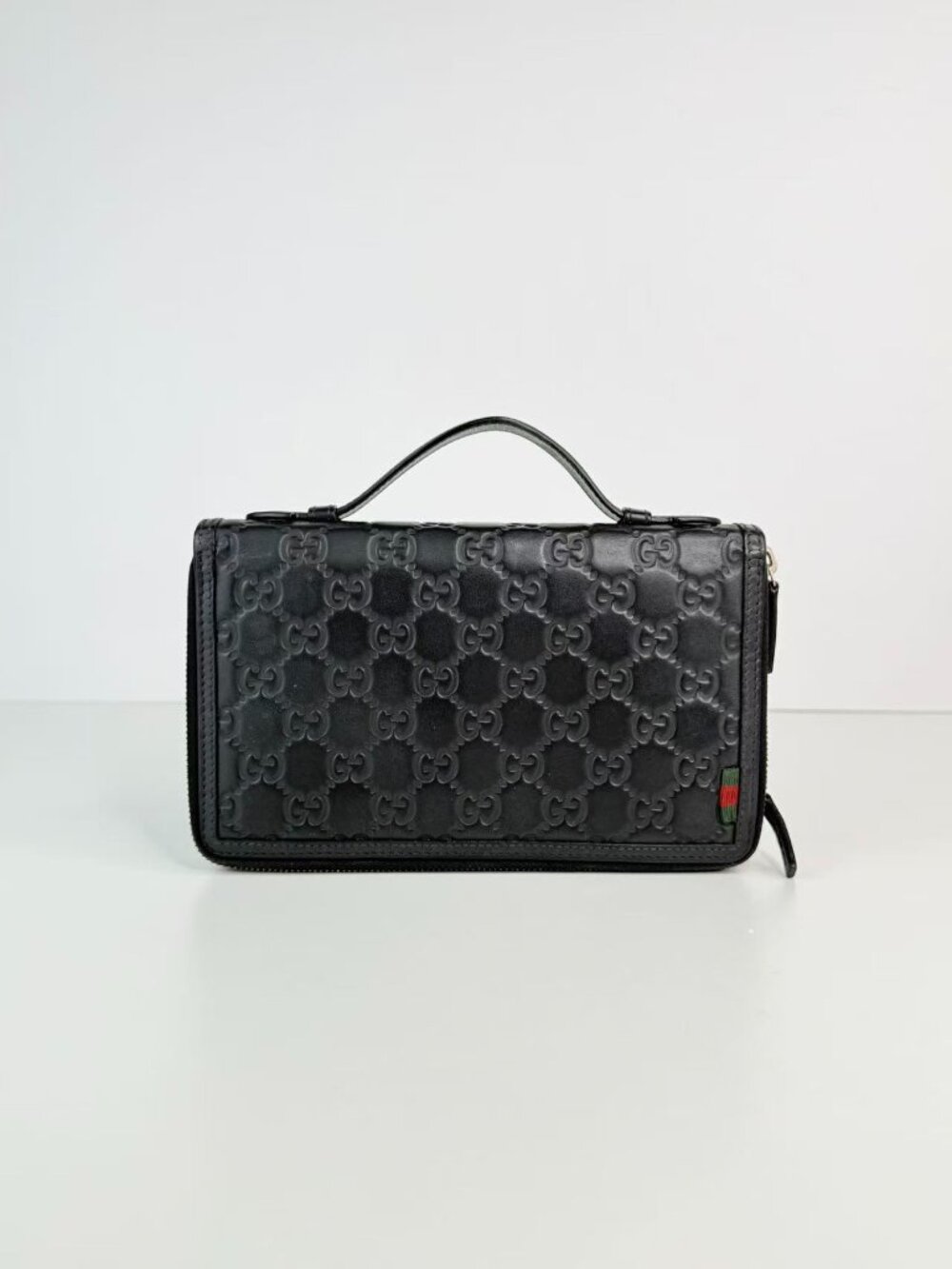 Gucci Signature GG Embossed Leather Zip Around Travel Organizer Clutch Wallet - Picture 1 of 10